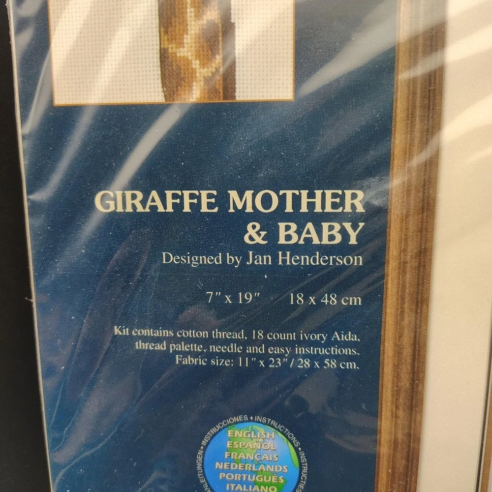 Vintage Sunset Giraffe Mother Baby Cross Stitch Kit  Animal Art 13665